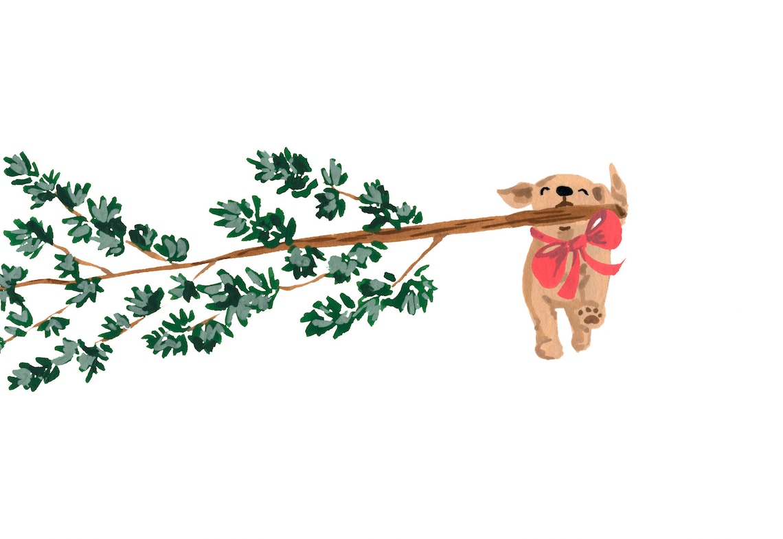 Furry Helper II Holiday Christmas Art Print - Image 3