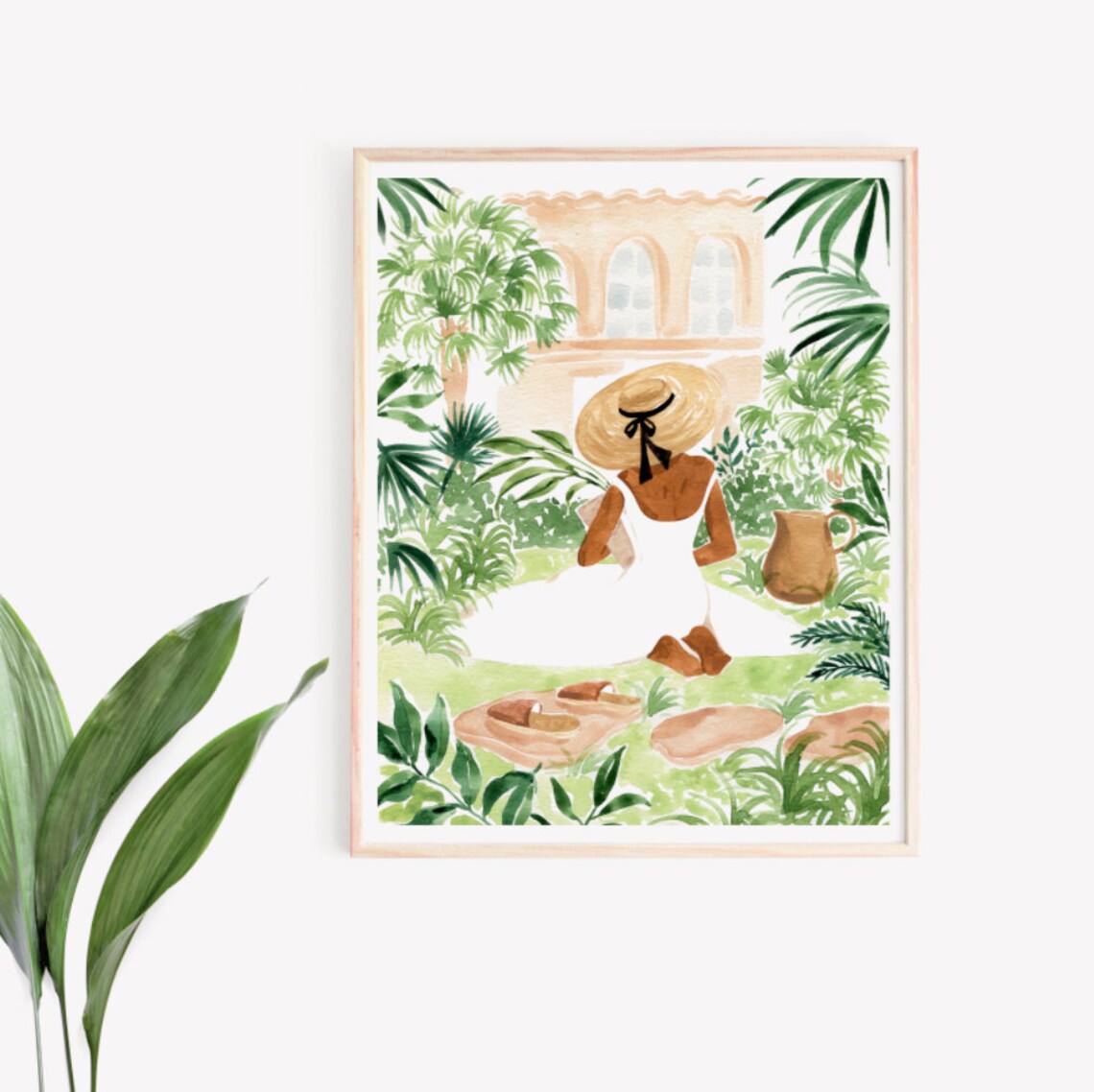 Little Gardener II, Botanical Watercolor Gouache Print - Image 2