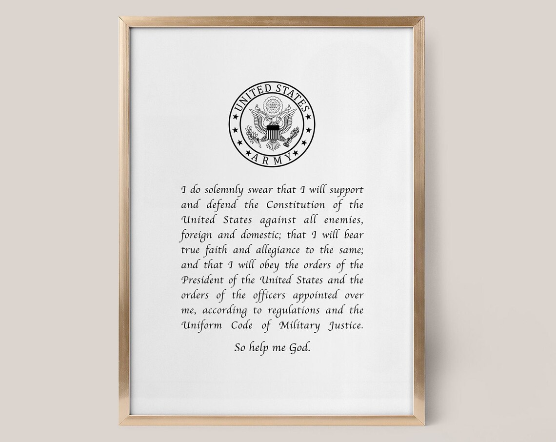 Oath of Enlistment Military Gift Art Print - Image 2