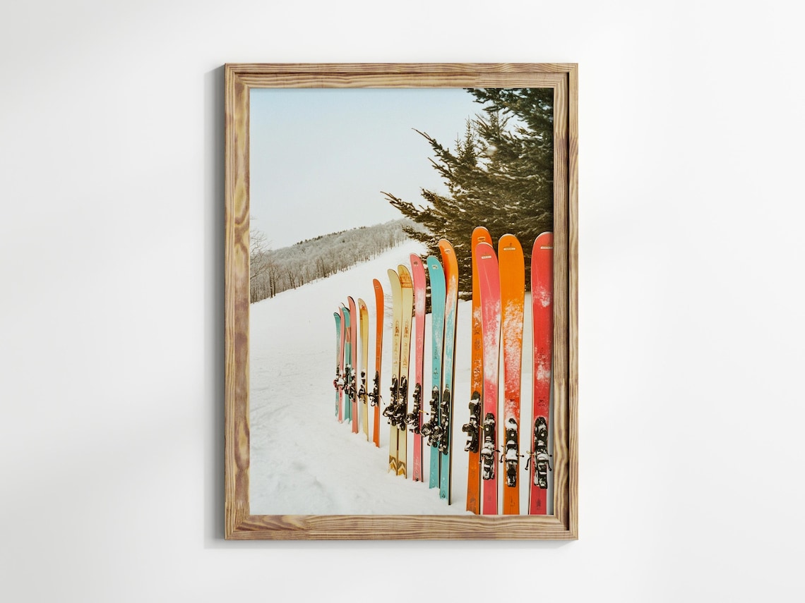 Vintage Ski Slopes Photography Art Print - Image 2