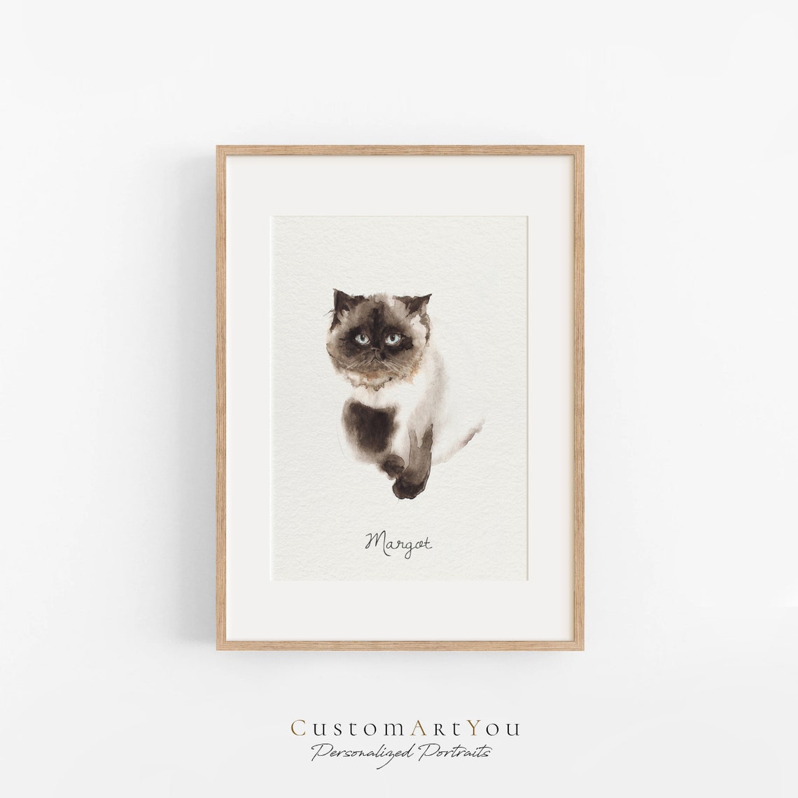 Roscoe Dragon and Ginger Three Pet Custom Watercolor Portrait Poster - Image 4