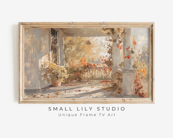 Fall Front Porch Vintage Style Art Print