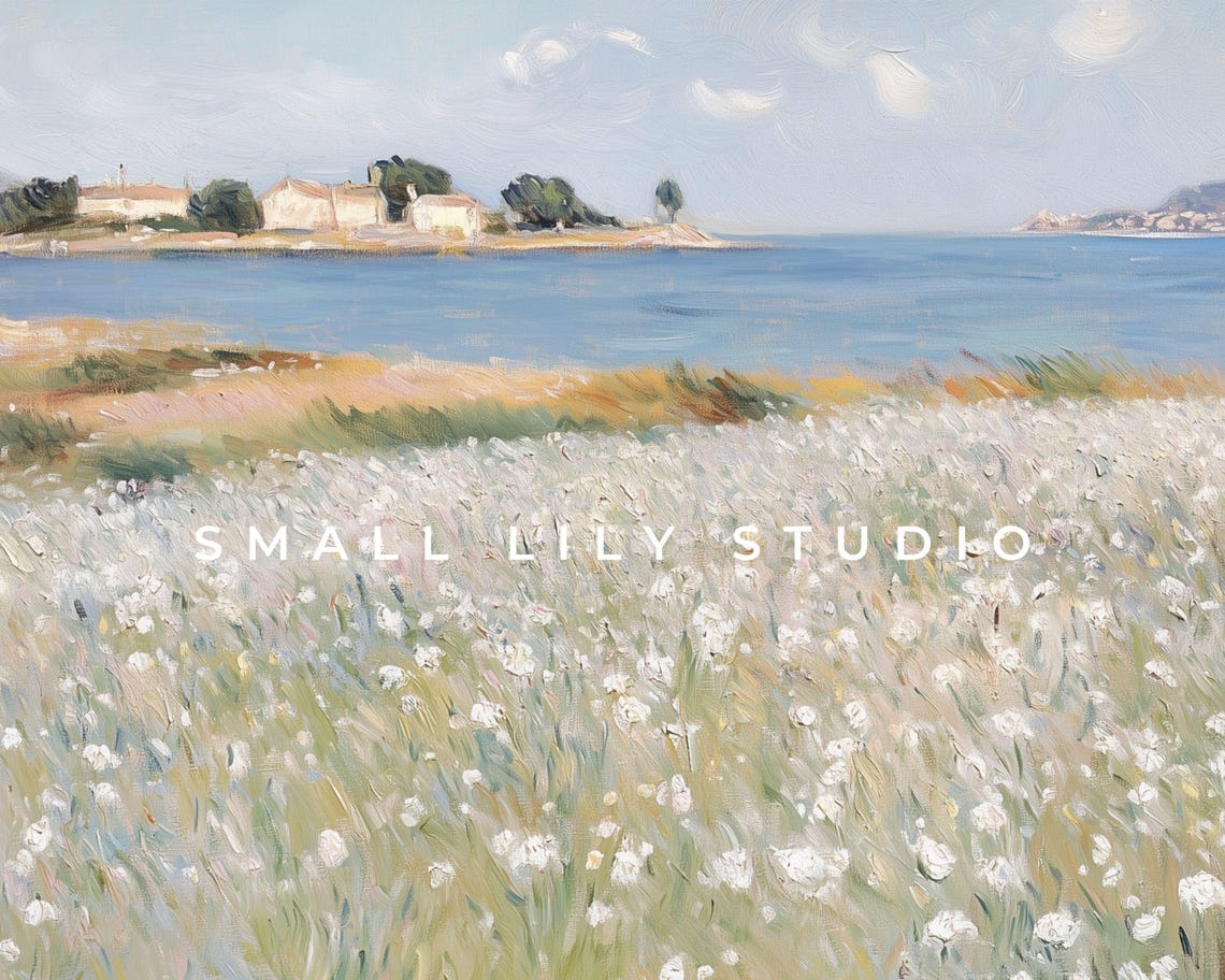 Frame Tv Art White Wildflowers By The Sea Spring Field Of Flowers Frame Tv Art Floral Summer Coastal Flowers Tv Artwork Tv626 - Image 4