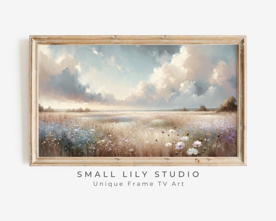Wildflower Field Watercolor Floral Landscape Art Print