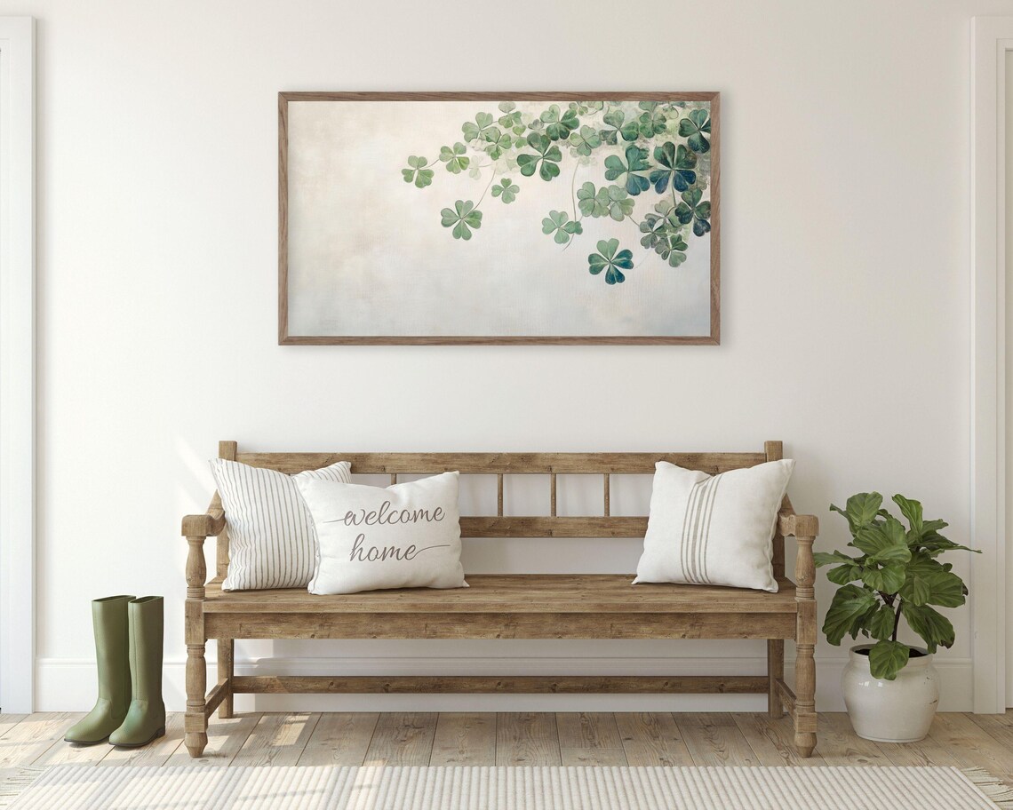 St. Patrick's Day Clovers, Minimalist Farmhouse Art Print - Image 3