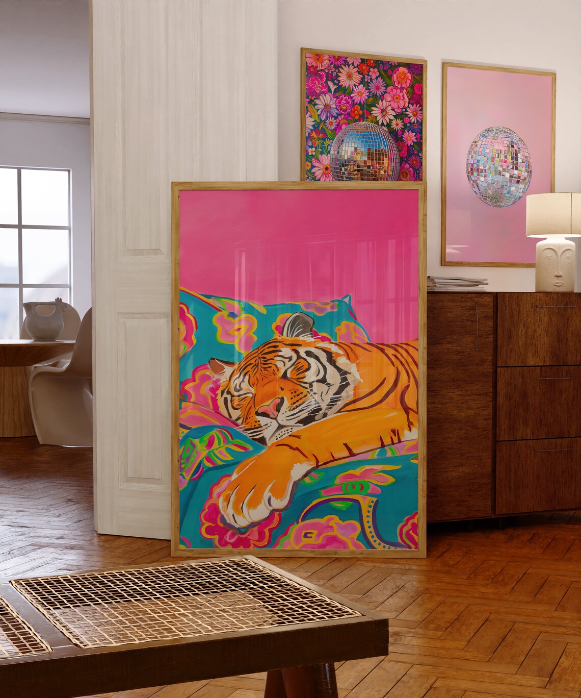 Cute Tiger, Maximalist Oil Painting Poster - Image 5