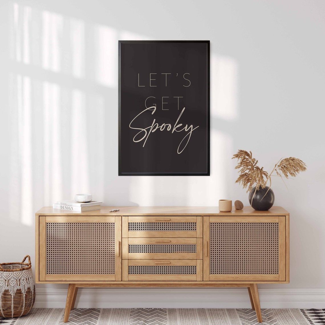 Lets Get Spooky Print Halloween Party Decor Wall Art Bar Cart Trendy Printables