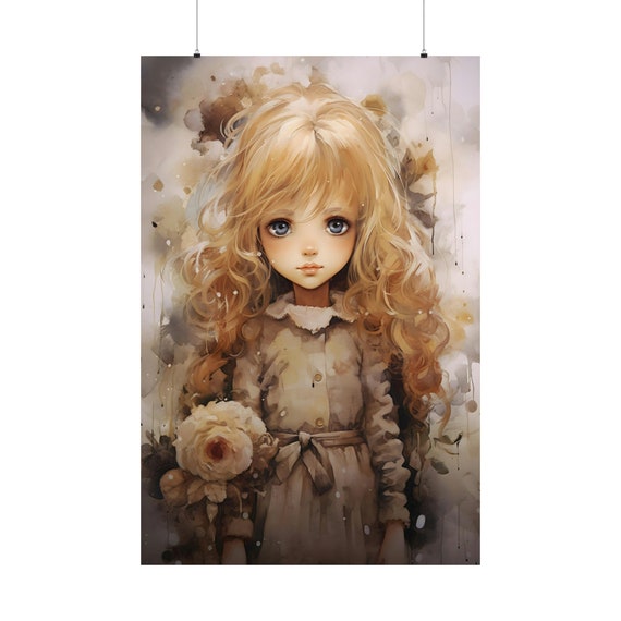 Sad Beige Childhood Poster 2 Sentimental Fall Wall Art Gift For Her Nostalgia Decoration Retro Winter Girl Print Anime Illustration Decor