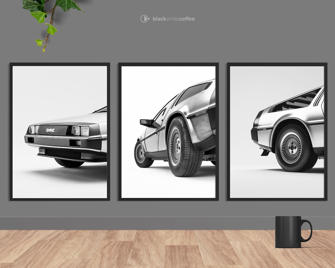 DeLorean Car Poster Set, Back To The Future