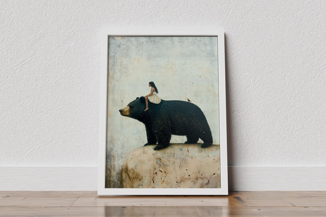 Whimsical Bear Ride Art Print, Nursery Decor - Image 2