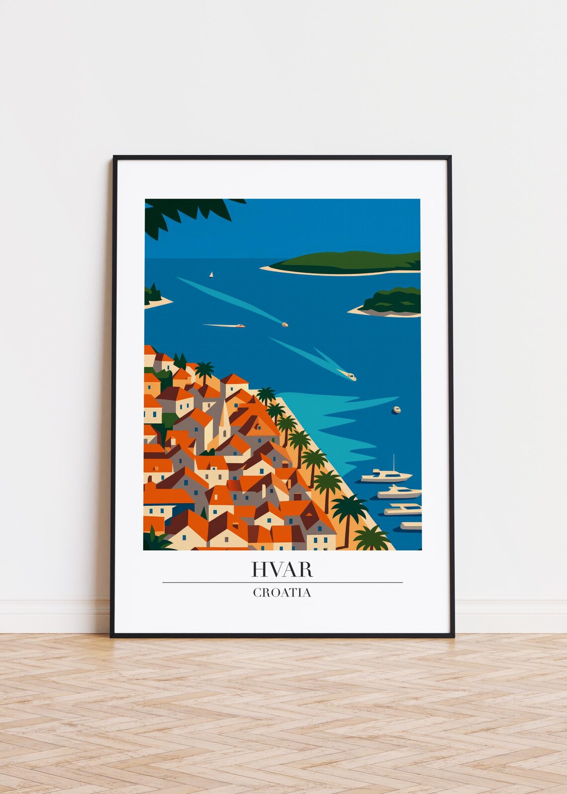 Hvar Croatia Modern Travel Poster