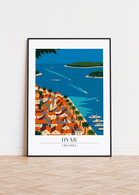 Hvar Croatia Modern Travel Poster