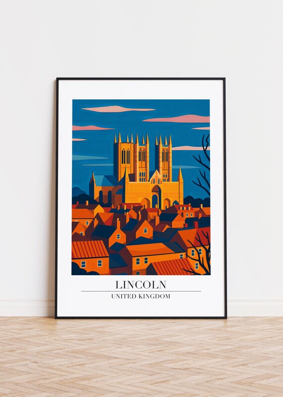 Lincoln Uk Poster Modern Illustration Art Print