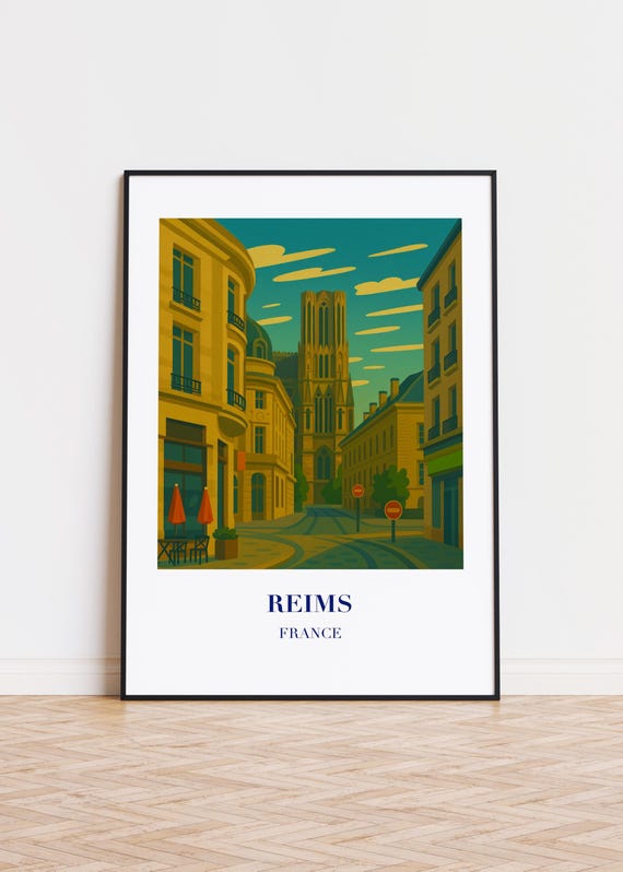 Reims France Poster City Skyline Art Print