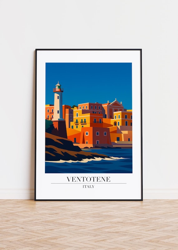 Ventotene Italy Modern Travel Poster