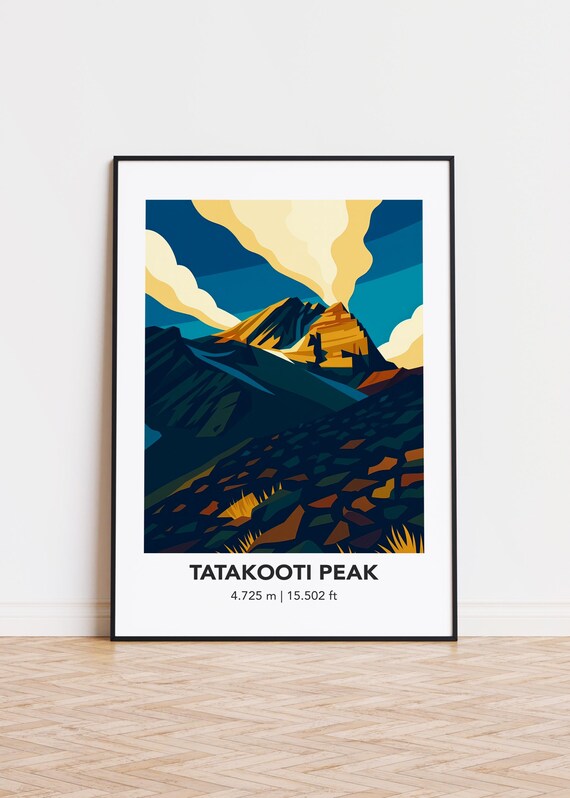 Tatakooti Peak Poster Mountain Illustration Art Print