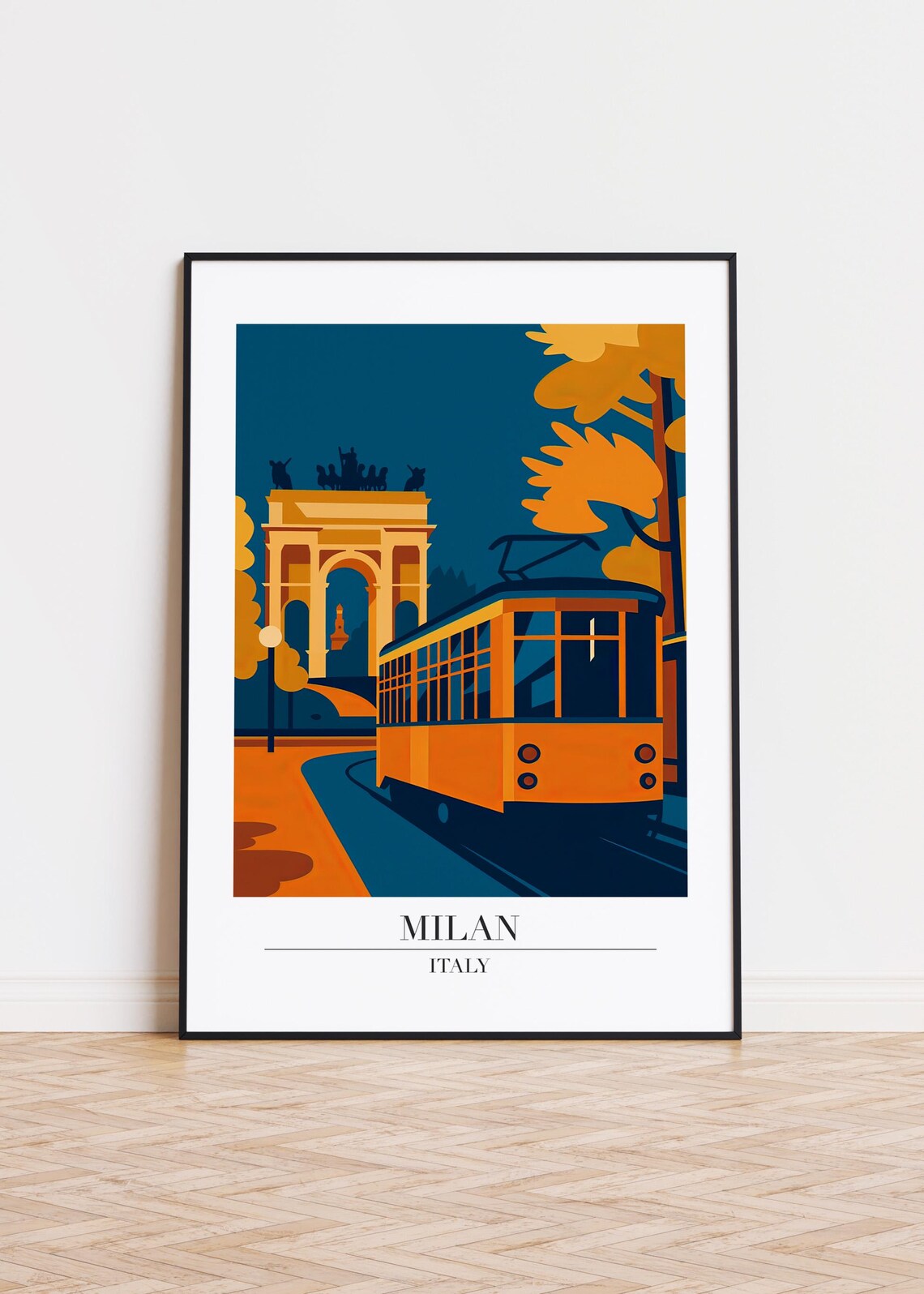 Milan Italy Poster, Modern City Illustration