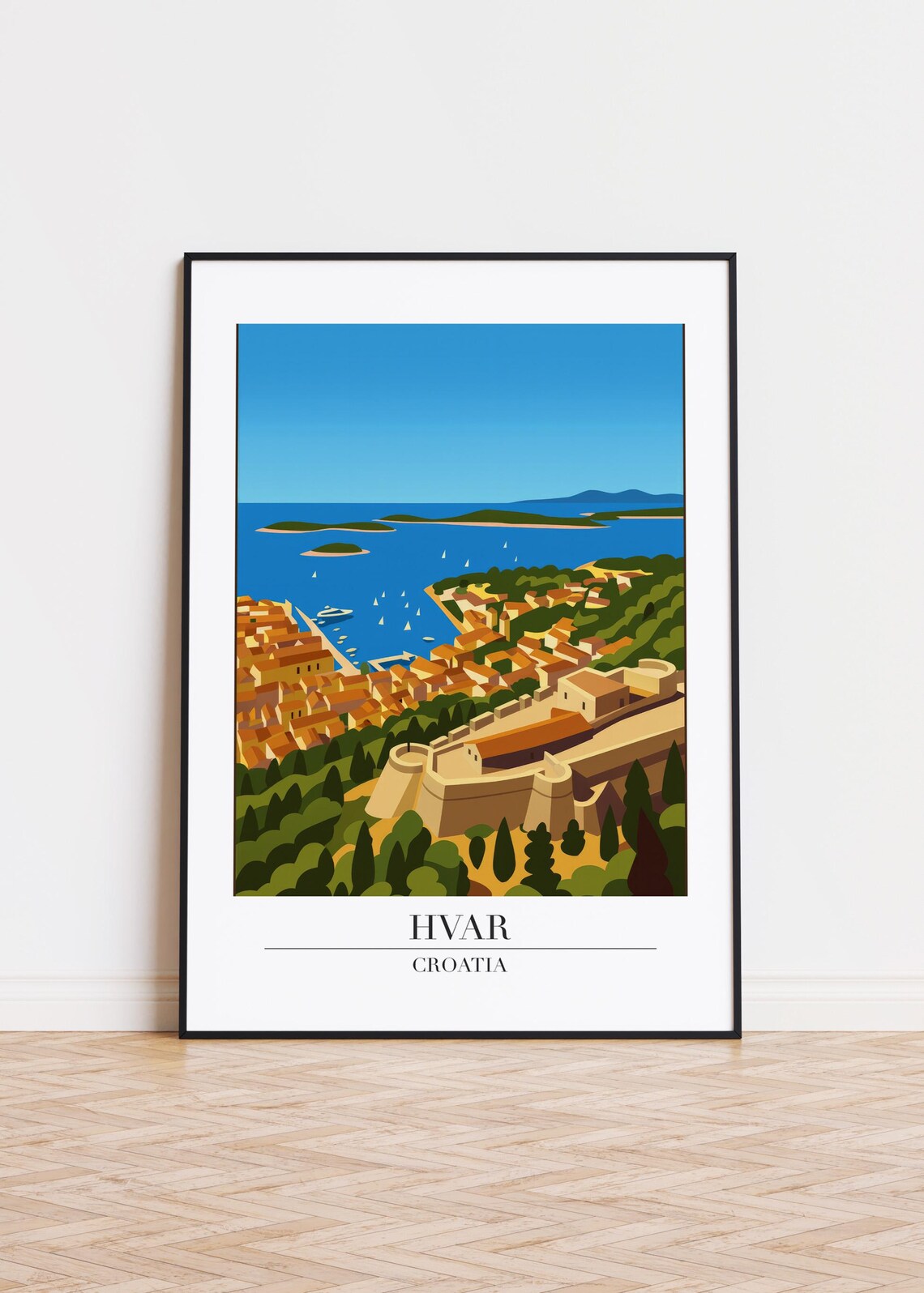 Hvar Croatia Modern Travel Poster