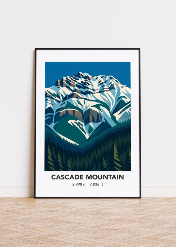 Cascade Mountain Poster Print Modern Minimalist Art