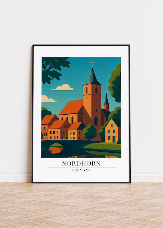 Nordhorn Germany Poster City Illustration Art Print