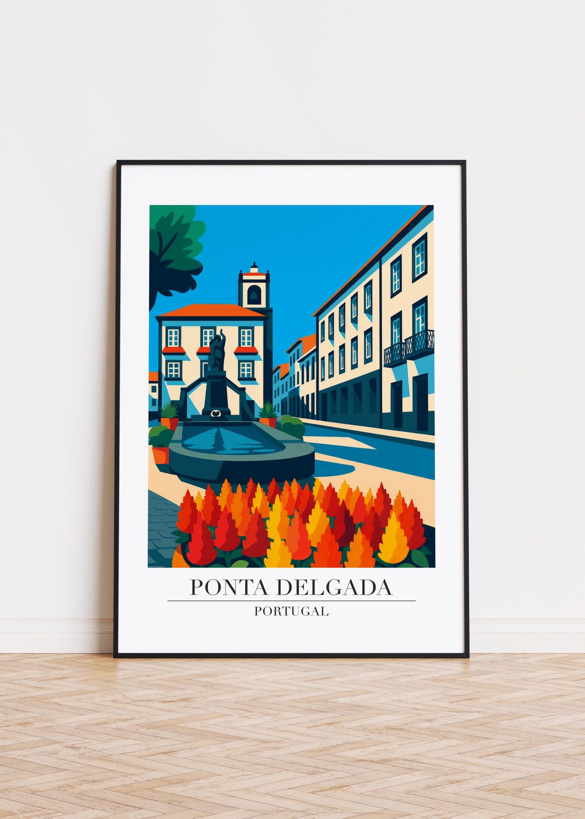 Ponta Delgada Modern Travel Poster