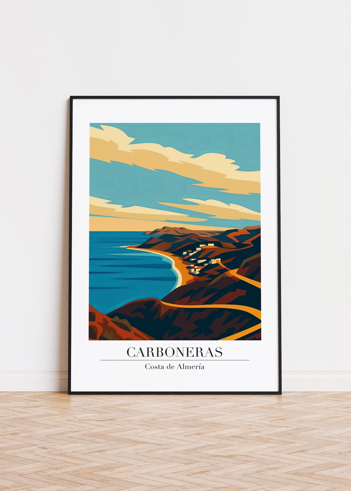 Carboneras Costa de Almeria Coastal Cliffs Spain Travel Poster