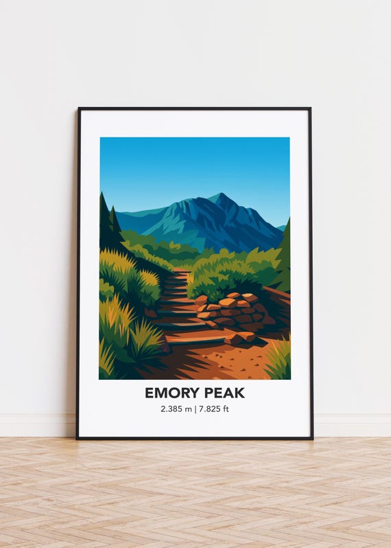 Emory Peak Mountain Print Modern Minimalist Art Poster