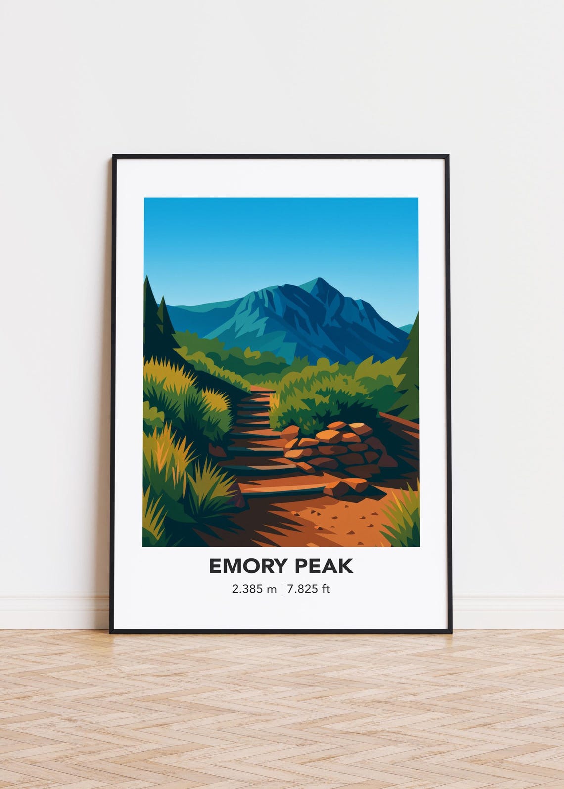 Emory Peak Mountain Print Modern Minimalist Art Poster