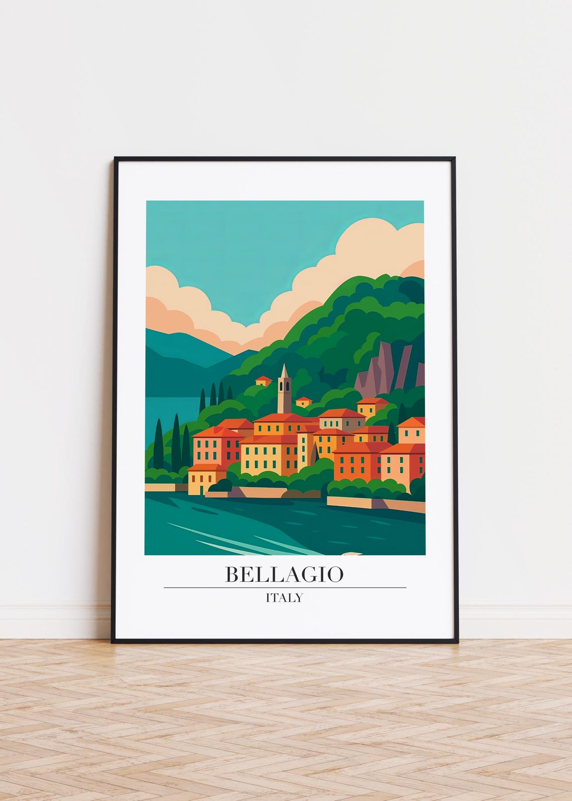 Bellagio Italy Modern Travel Poster