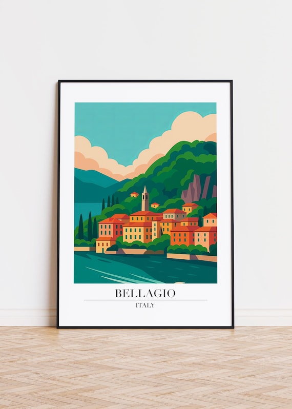 Bellagio Italy Modern Travel Poster