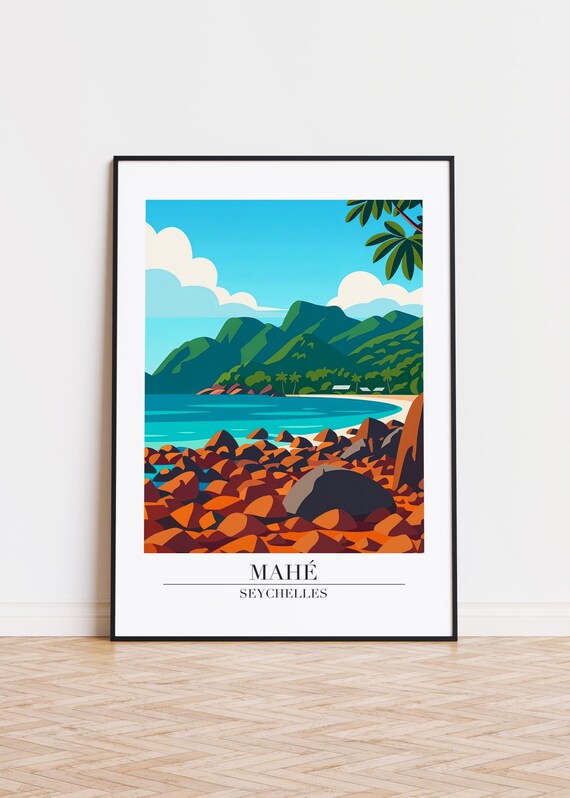 Mah Seychelles Poster Island Illustration Art Print