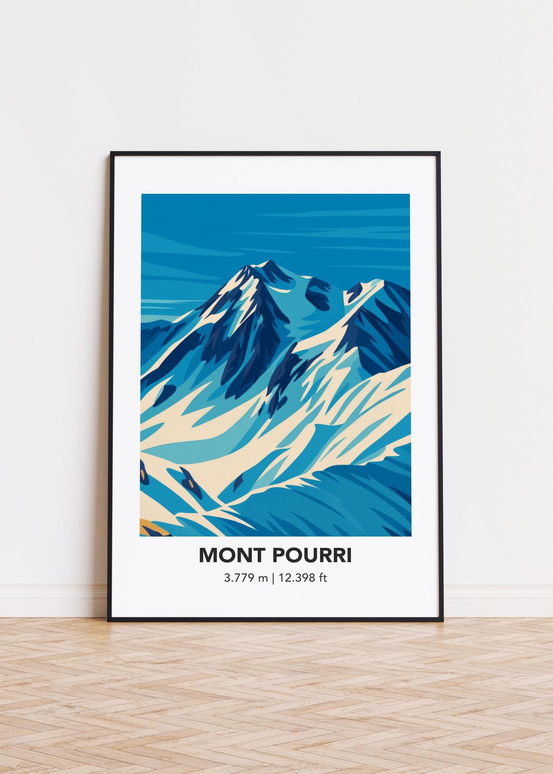 Mont Pourri Mountain Print Minimalist Scandinavian Art