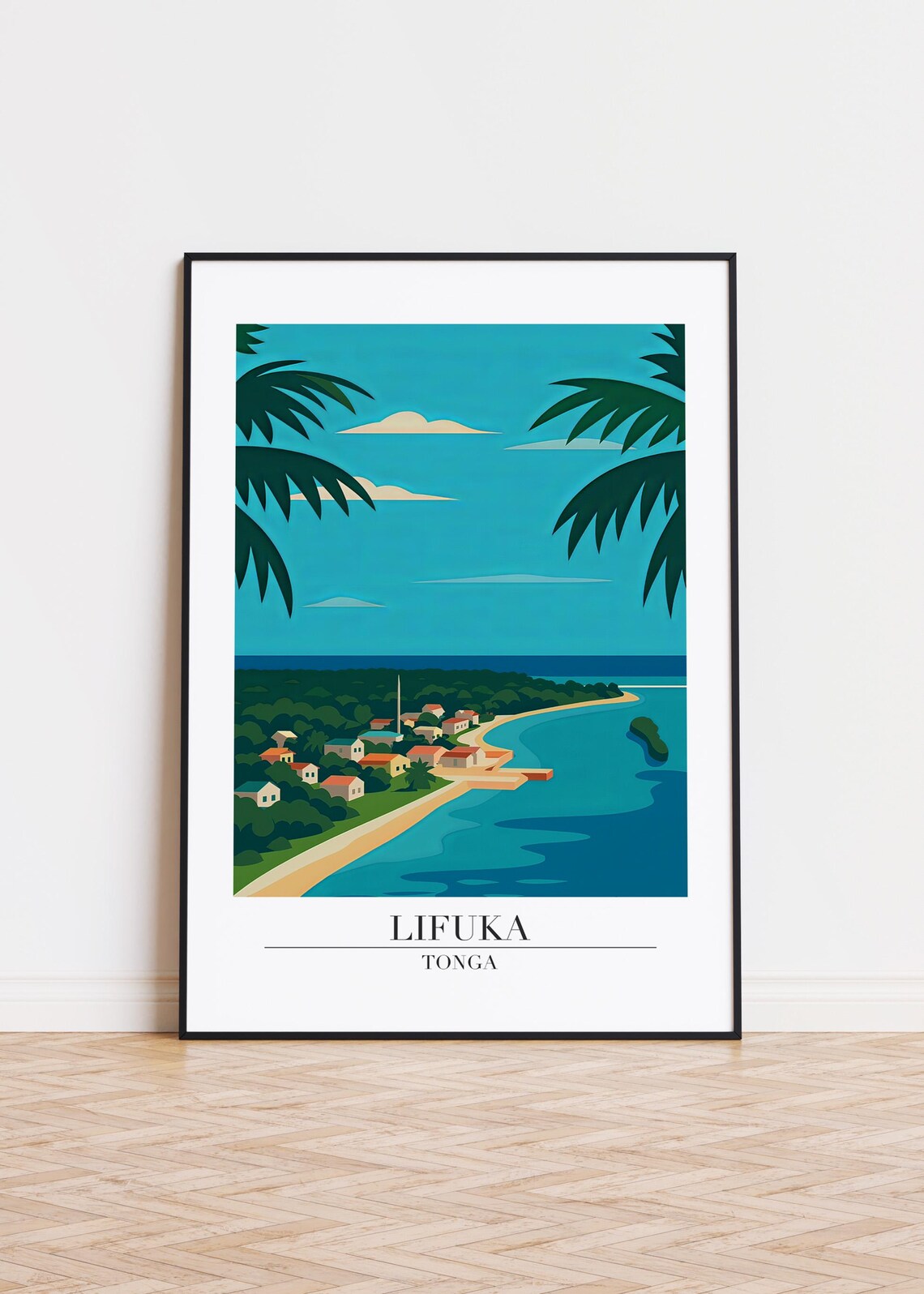 Lifuka Tonga Modern City Illustration Art Print