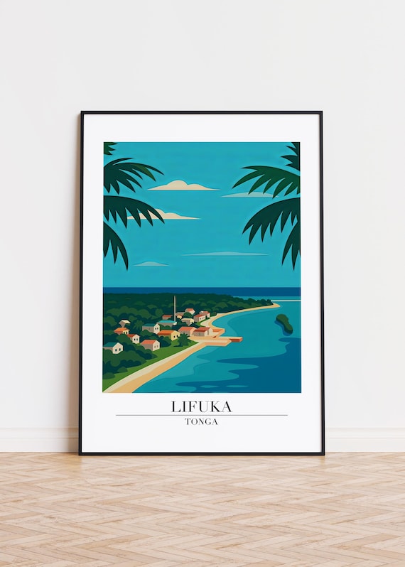 Lifuka Tonga Modern City Illustration Art Print