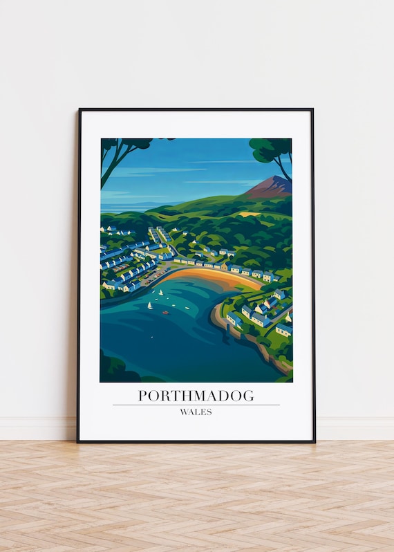 Porthmadog Wales Poster Modern Illustration Art Print