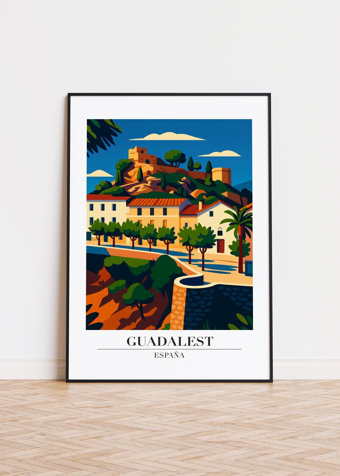 Guadalest Spain Mountain Hilltop Castle Village Travel Poster