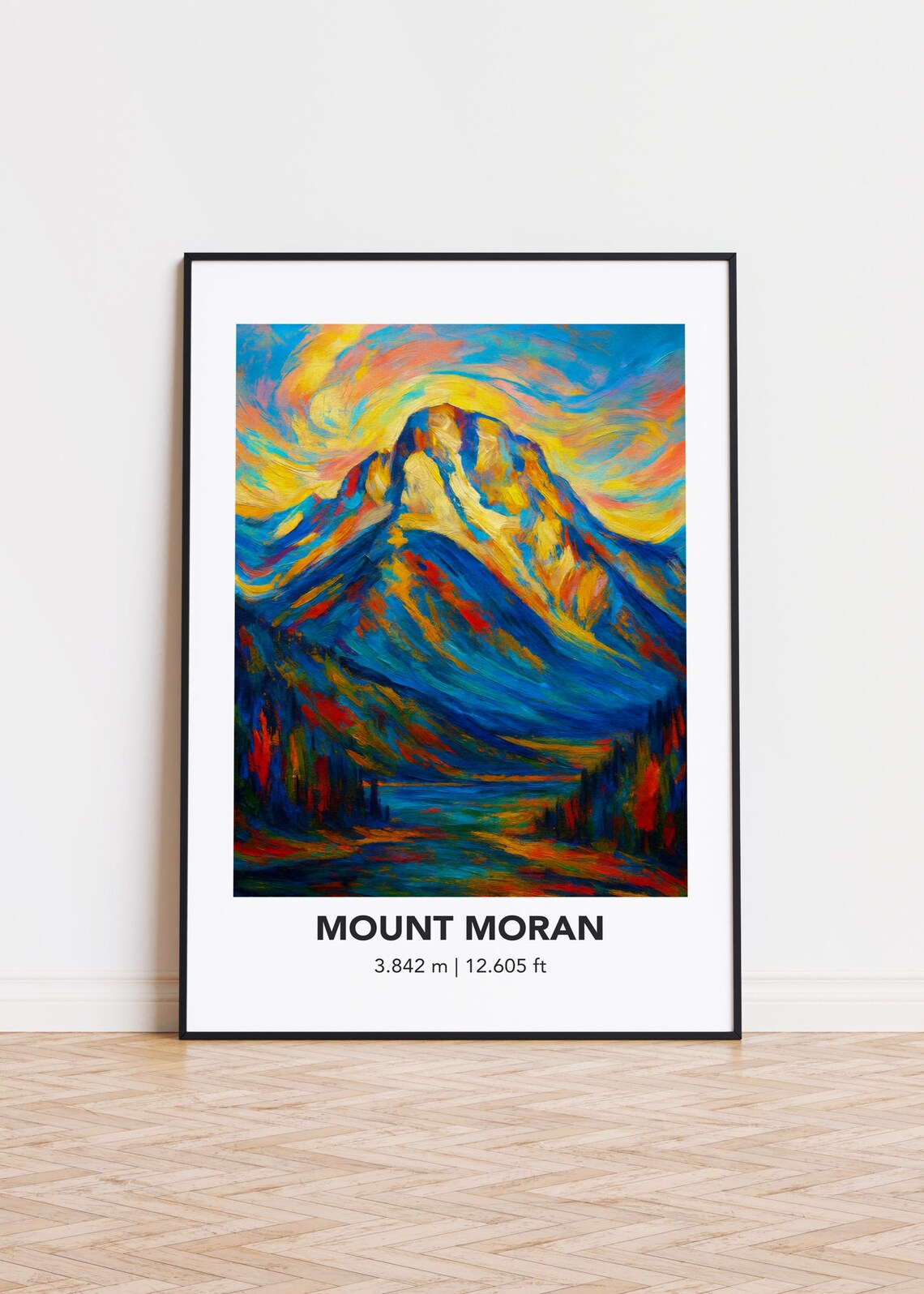Mount Moran Grand Teton Oil Painting Mountain Landscape Wall Art
