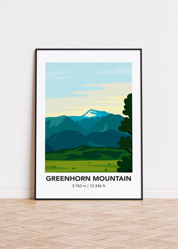 Greenhorn Mountain Art Print Modern Illustration