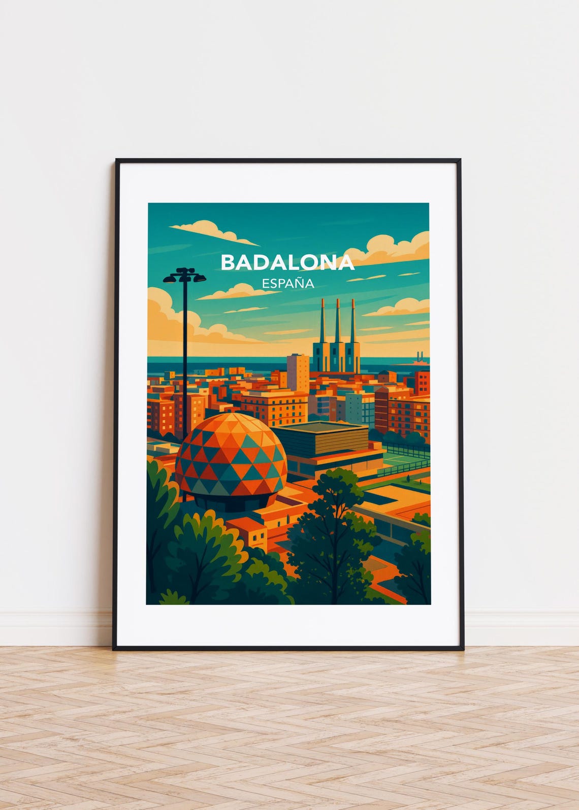 Badalona Italy Poster Modern City Art Print