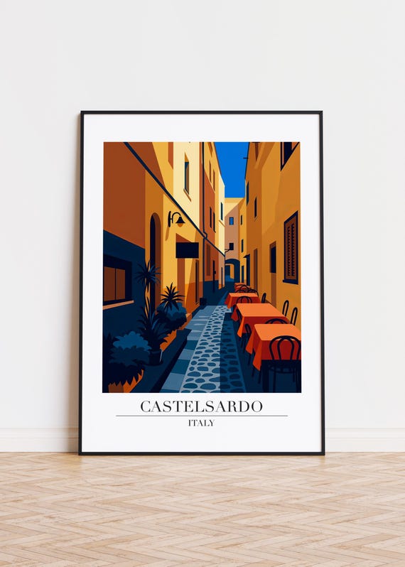 Castelsardo Italy Skyline Travel Poster