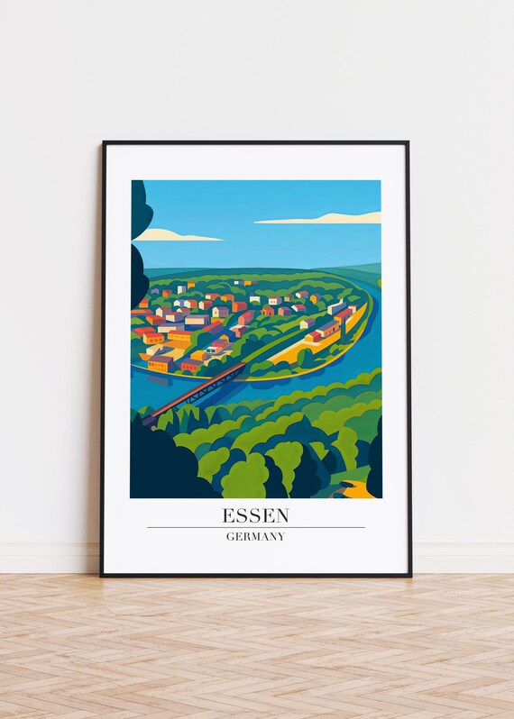 Essen Germany Poster City Illustration Art Print
