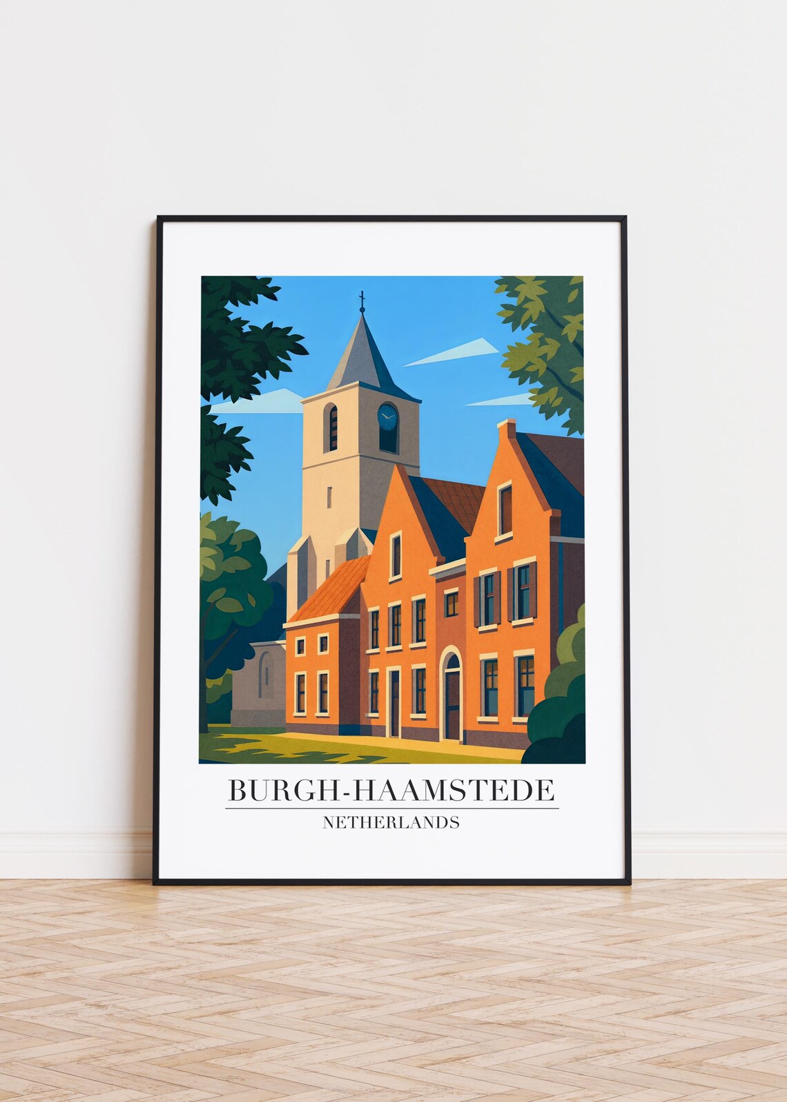 Burghhaamstede Netherlands Modern Travel Poster