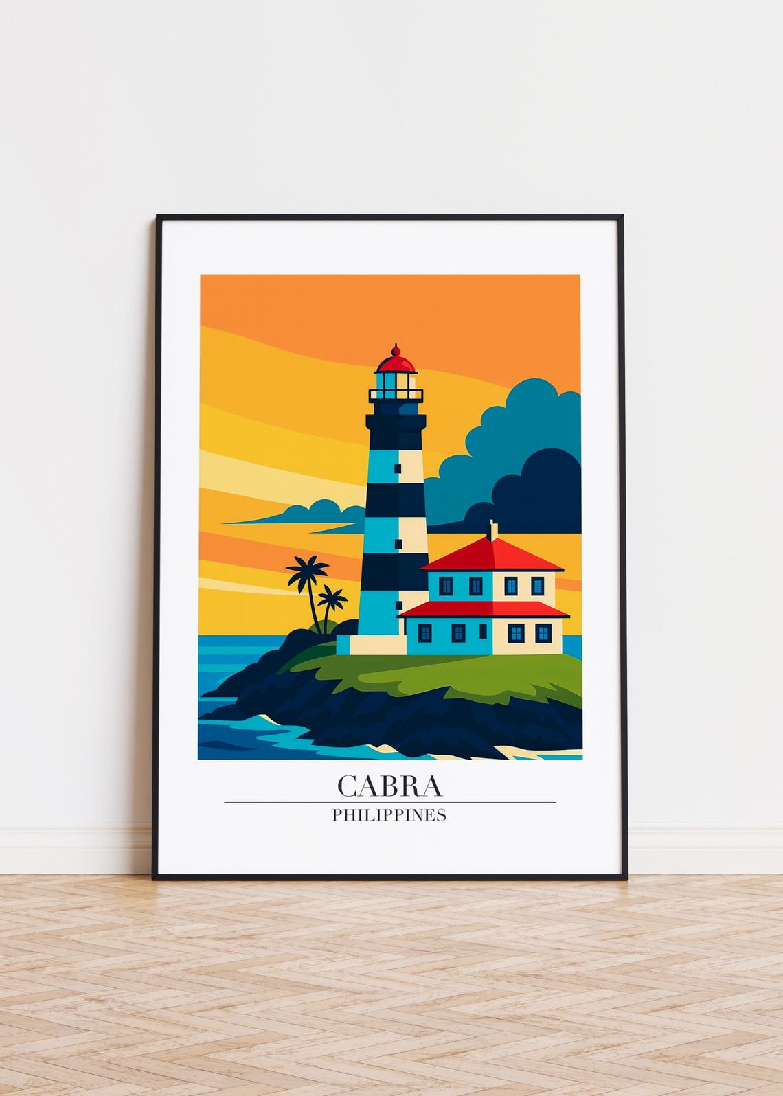 Cabra Philippines Poster City Skyline Art Print