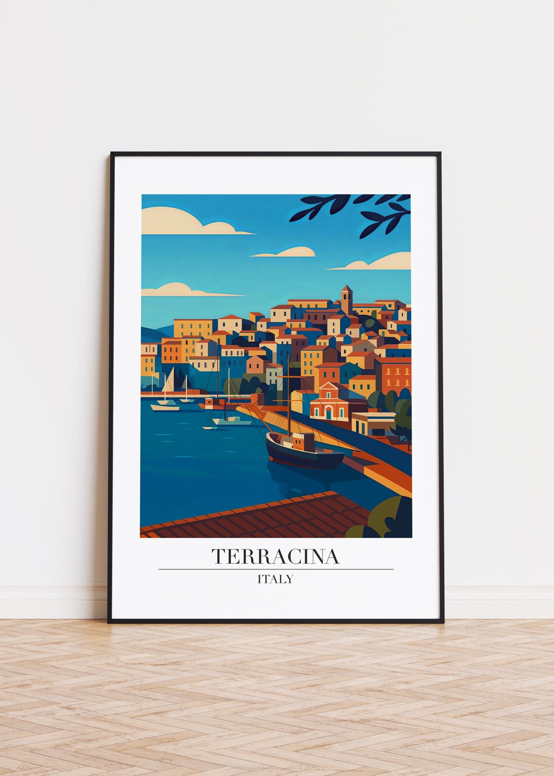 Terracina Italy Modern Travel Poster