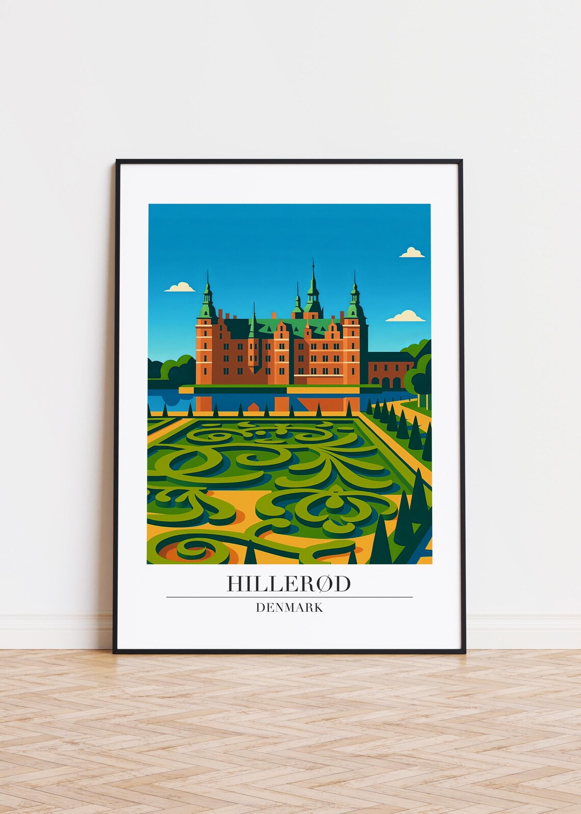 Hillerd Denmark Modern Scandinavian Poster Print