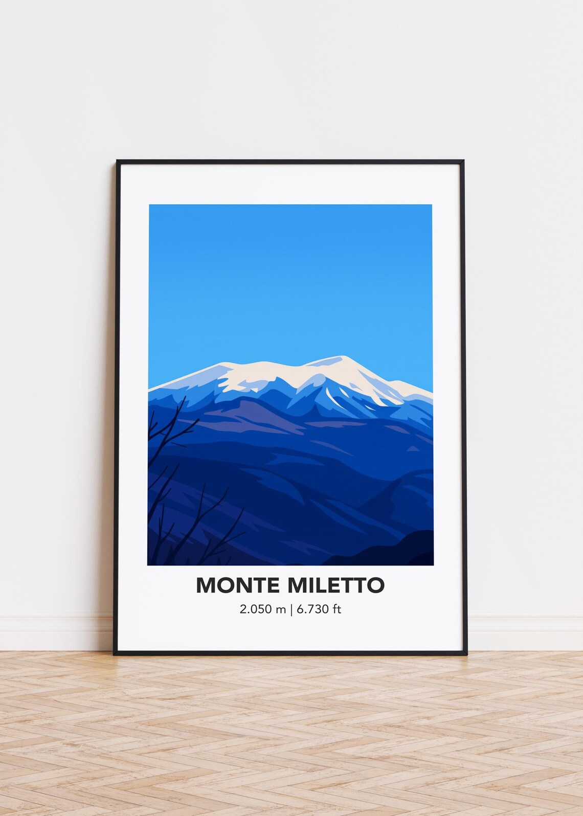 Monte Miletto Mountain, Minimalist Poster Print
