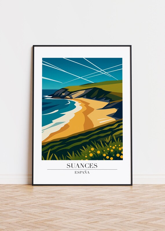 Suances Spain Modern Travel Poster