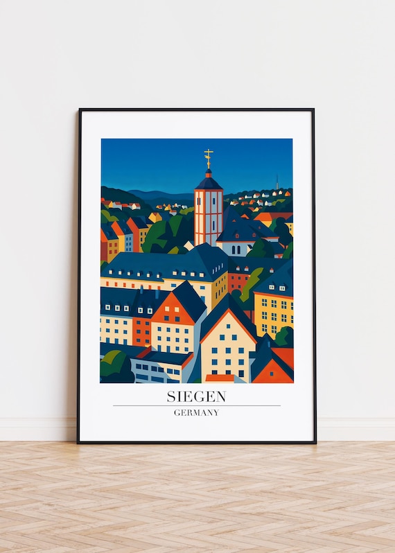 Siegen Germany Poster City Illustration Art Print