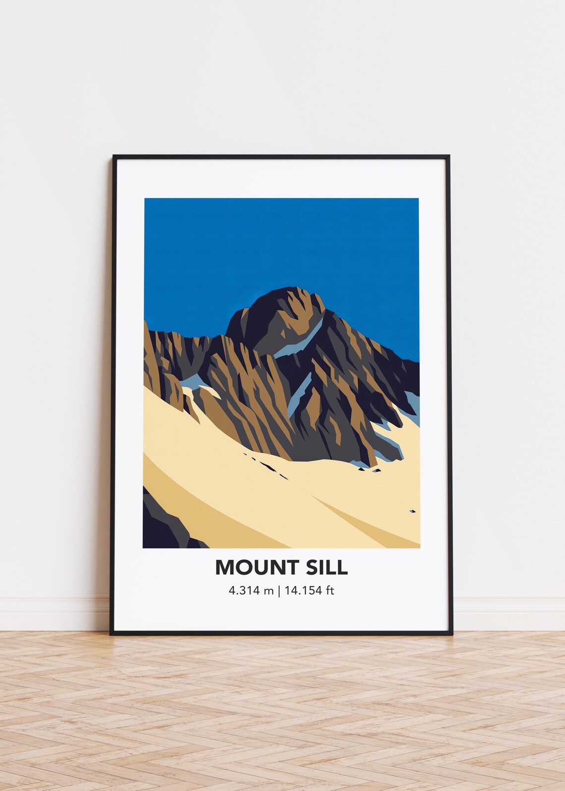 Mount Sill Sierra Nevada Snowfield Illustration Travel Poster