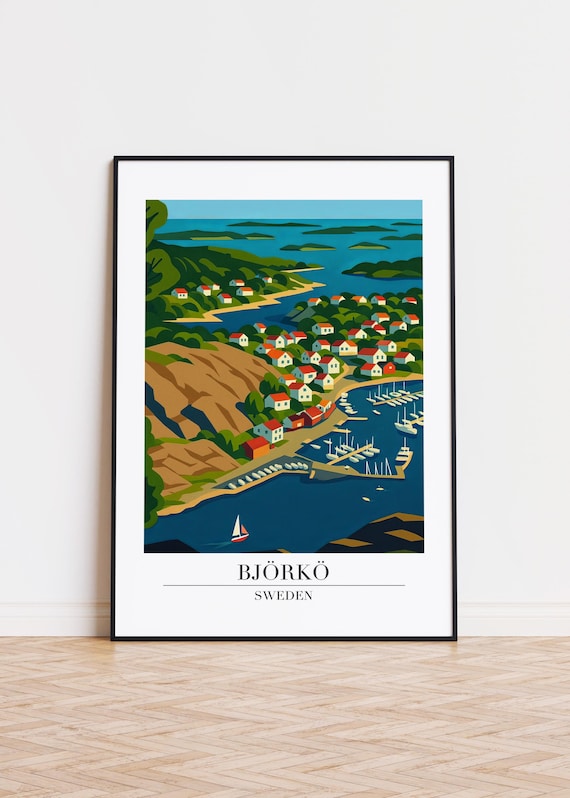 Bjrk Sweden Poster Scandinavian Illustration Art